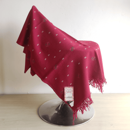 Hand Woven Pure Merino Wool Kullu Stole- maroon