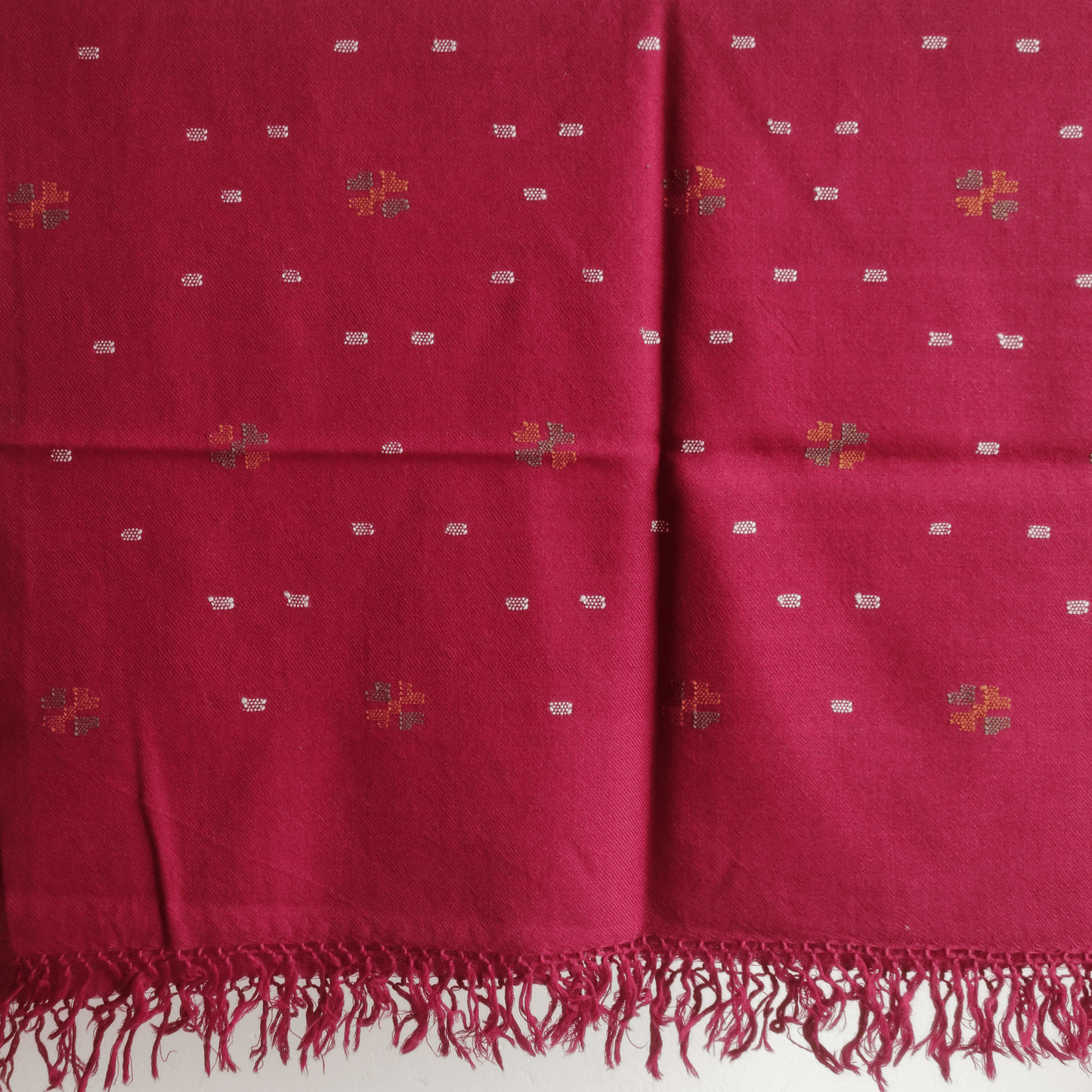 Hand Woven Pure Merino Wool Kullu Stole- maroon