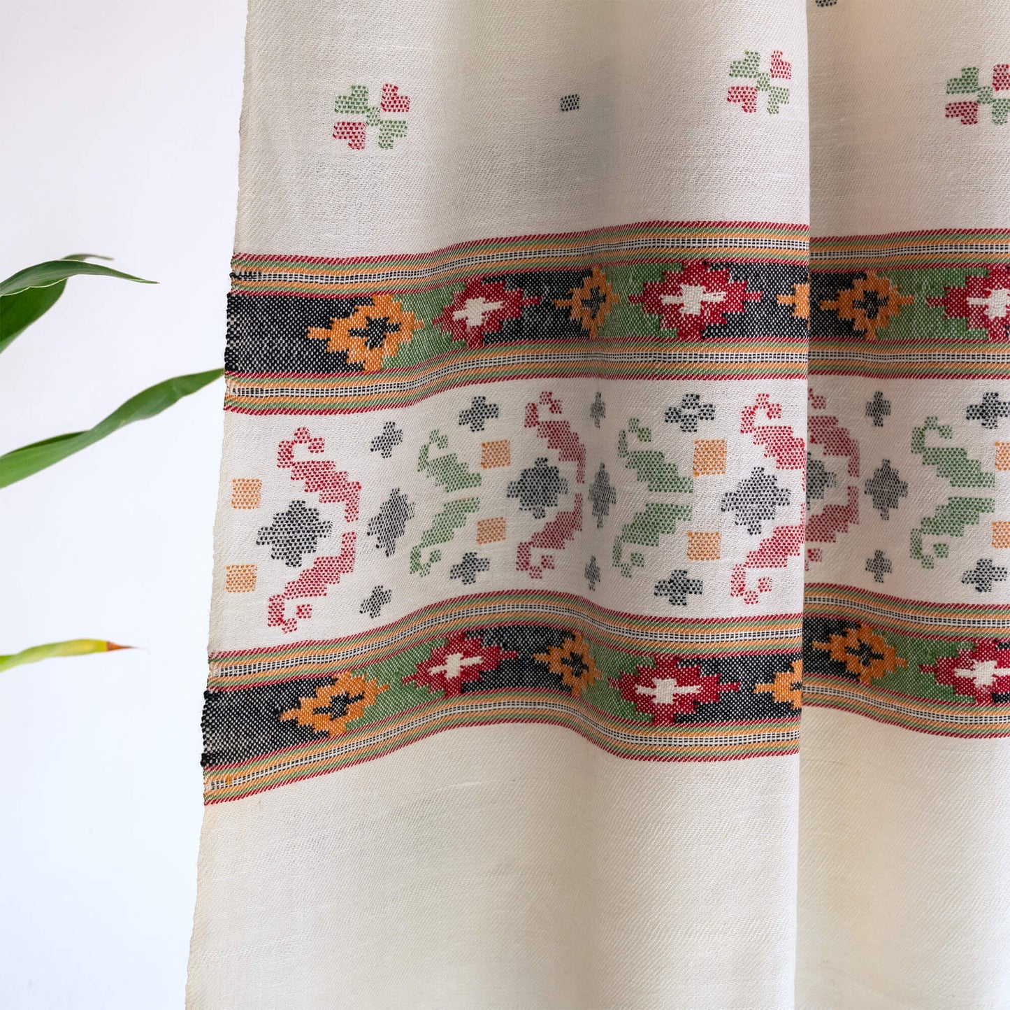 Traditional Kullu patti + Booti Angora shawl 2