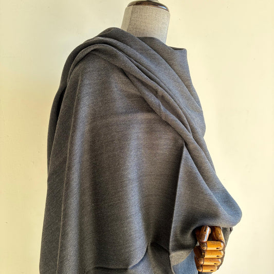 Handwoven Merino Wool Shawl (Charcoal Grey)