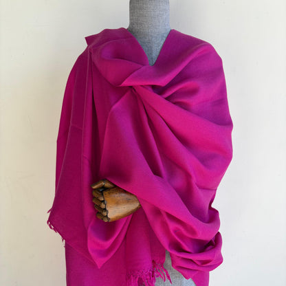 Handwoven Merino Wool Shawl (Pink)
