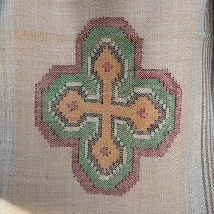 Hand Woven Pure Merino Wool Kullu Stole- Multicolour