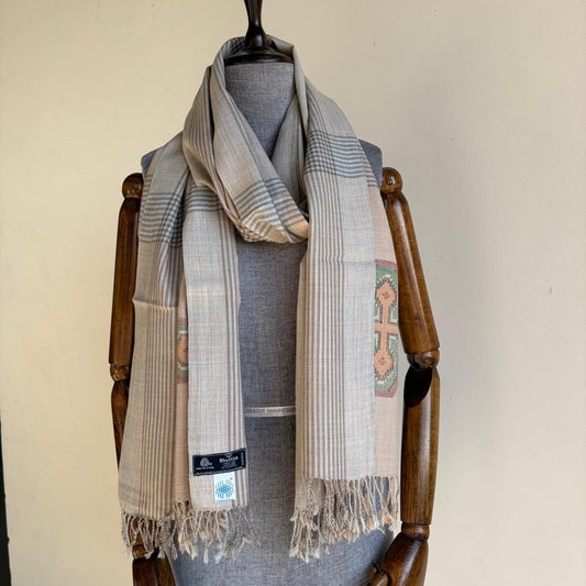 Hand Woven Pure Merino Wool Kullu Stole- Multicolour