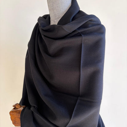 Handwoven Merino Wool Shawl (Black)