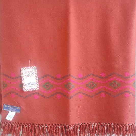 Hand Woven Cashmilon Kullu Shawl - (331) Rust - Bhuttico Shawls