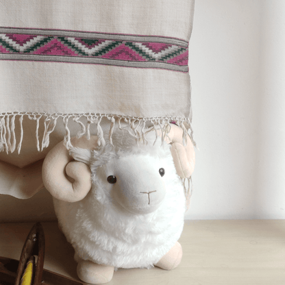 Hand Woven Merino Wool Kullu Stole - Beige2 - Bhuttico Shawls
