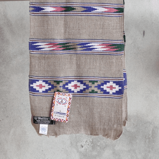 Hand Woven Muffler Pashmina+Wool - Bhuttico Shawls