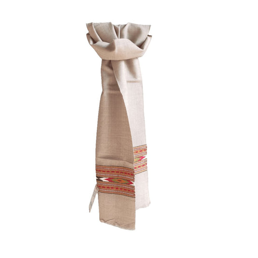 Hand Woven Pollywool Kullu Muffler ( Pashmina - 396) - Bhuttico Shawls