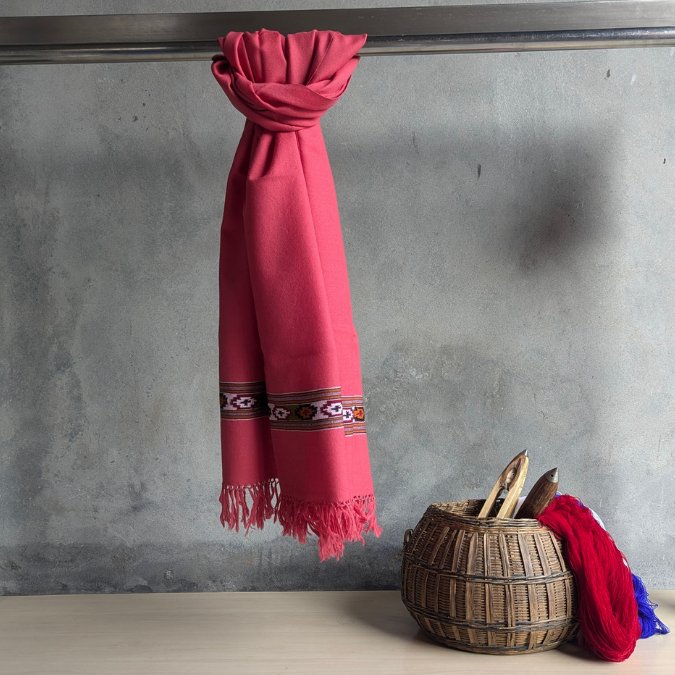 Hand Woven PollyWool Kullu Stole - Bhuttico Shawls