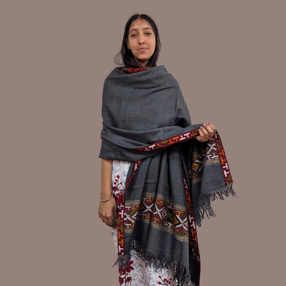 Hand Woven Pure Merino Wool Kullu Shawl - Bhuttico Shawls