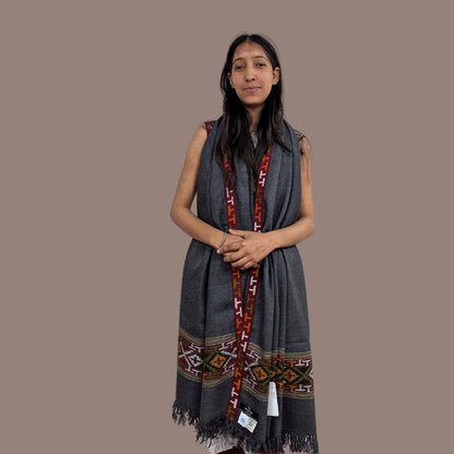 Hand Woven Pure Merino Wool Kullu Shawl - Bhuttico Shawls