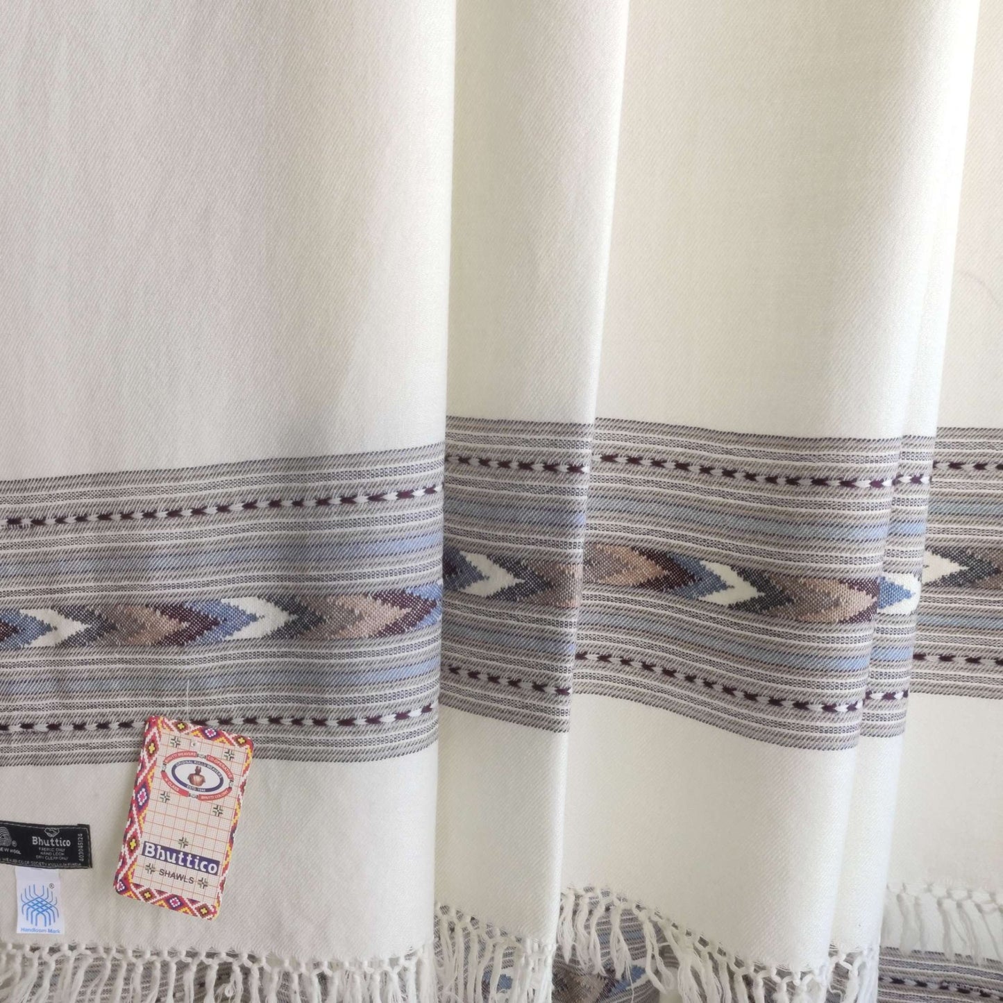 Hand Woven Pure Merino Wool Kullu Shawl - Bhuttico Shawls