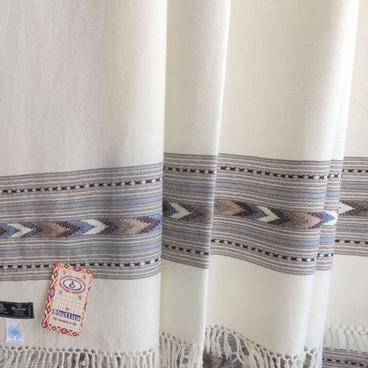 Hand Woven Pure Merino Wool Kullu Shawl - Bhuttico Shawls