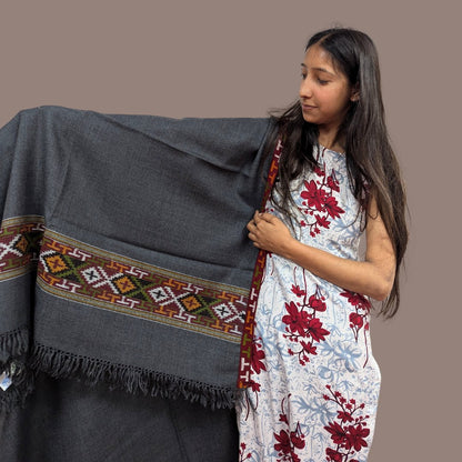 Hand Woven Pure Merino Wool Kullu Shawl - Bhuttico Shawls