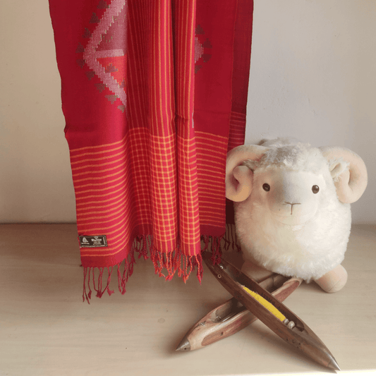 Hand Woven Pure Merino Wool Kullu Stole - Bhuttico Shawls