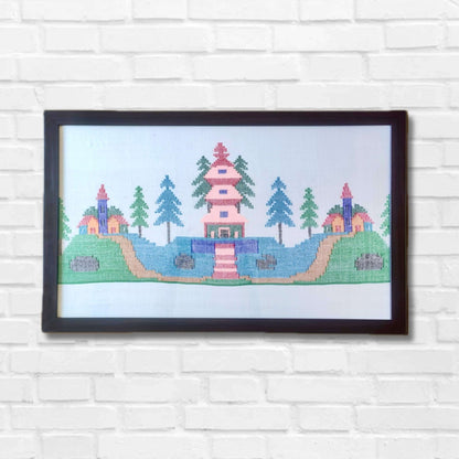 Handloom wall painting - Devlok Dwaar - Bhuttico Shawls
