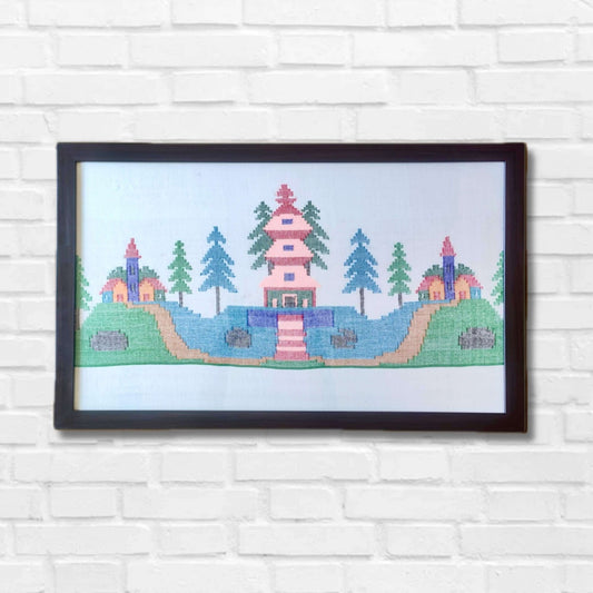 Handloom wall painting - Devlok Dwaar - Bhuttico Shawls