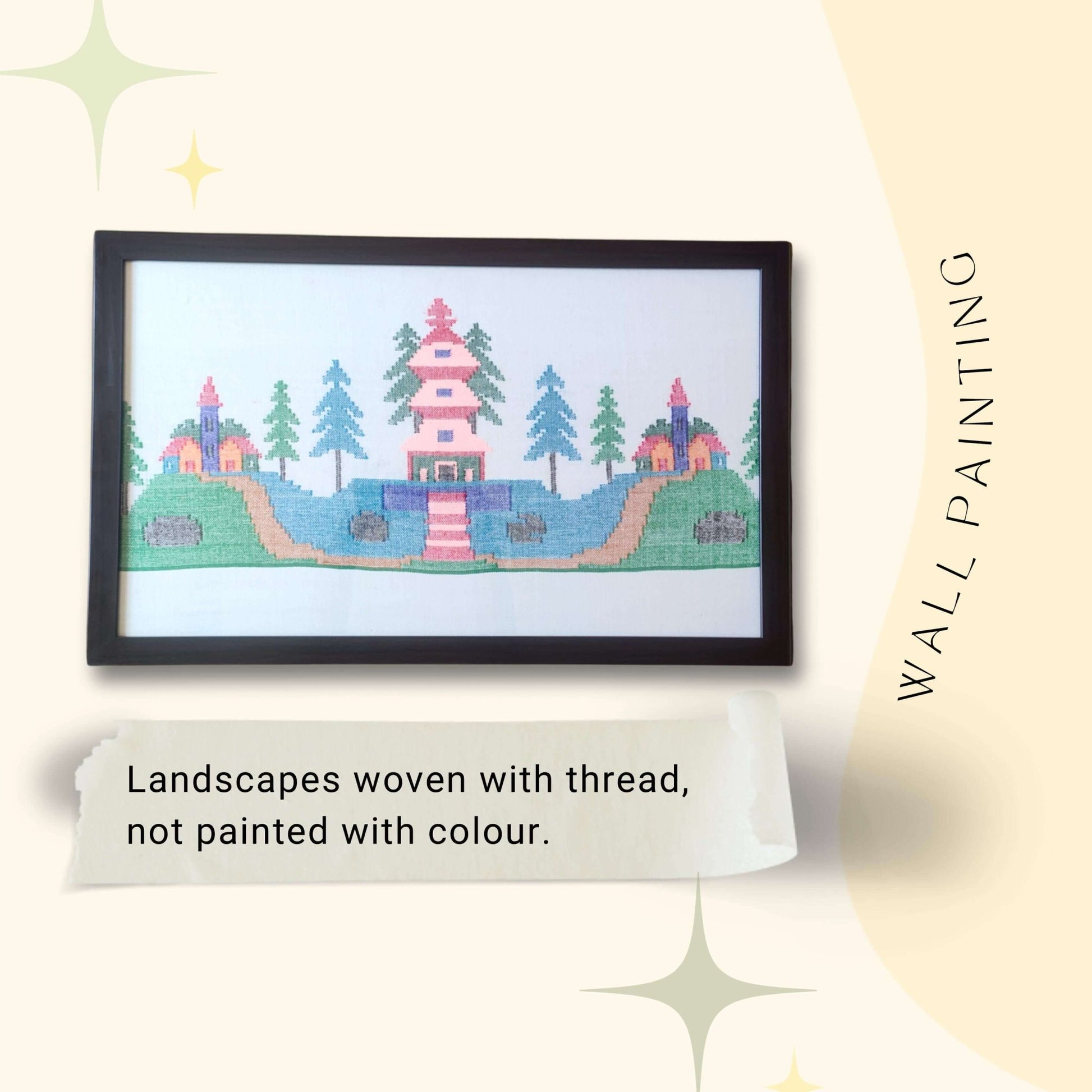 Handloom wall painting - Devlok Dwaar - Bhuttico Shawls