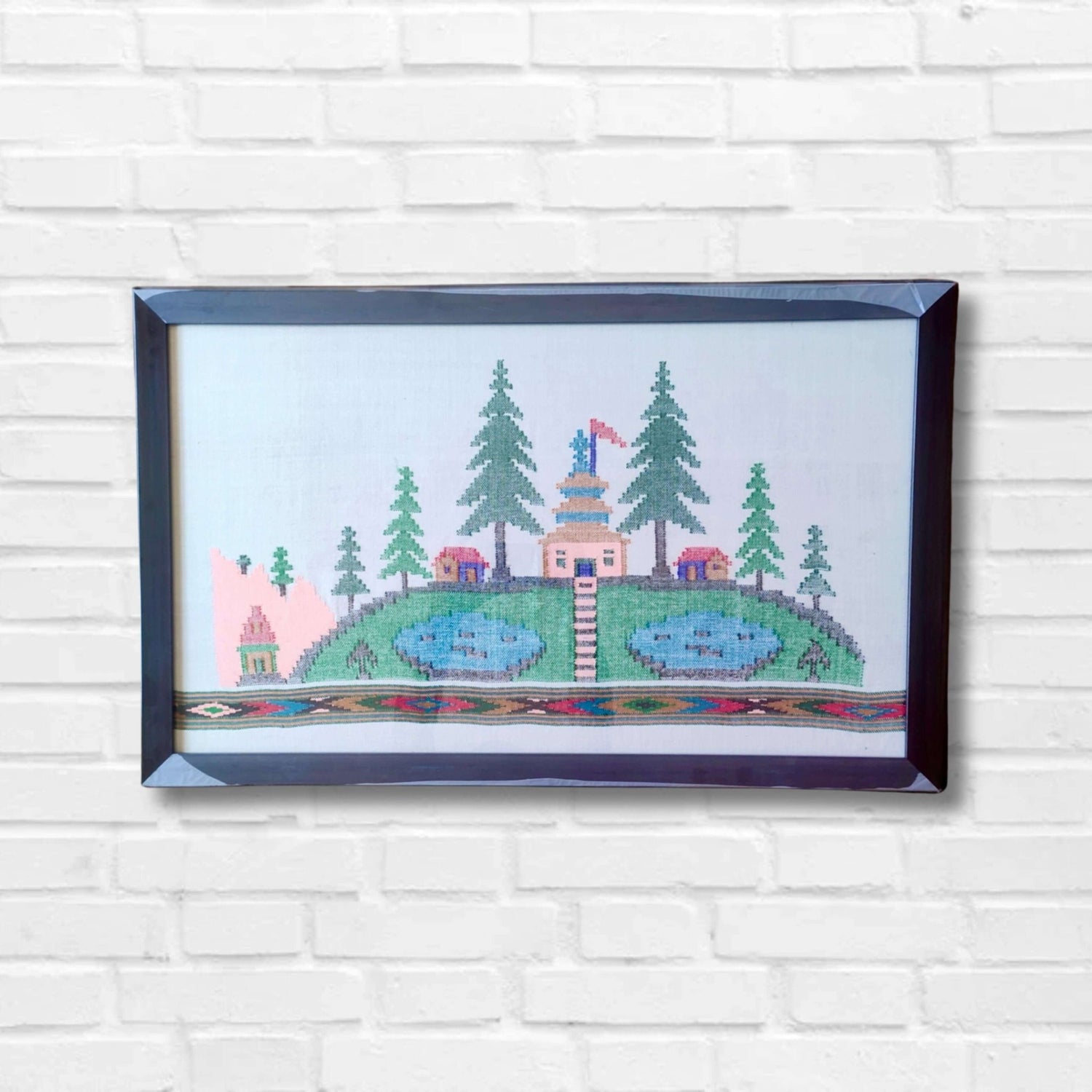 Handloom wall painting - Devlok Kund - Bhuttico Shawls