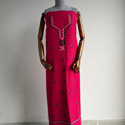 Handloom Women’s Polywool Suit Set without stole (Pink)