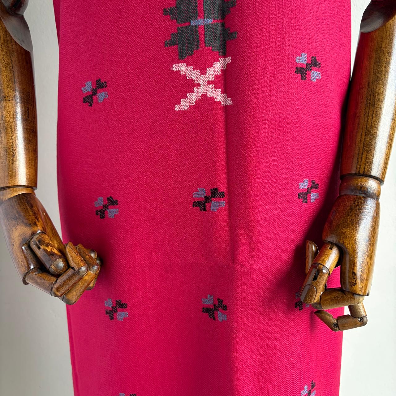 Handloom Women’s Polywool Suit Set without stole (Pink)