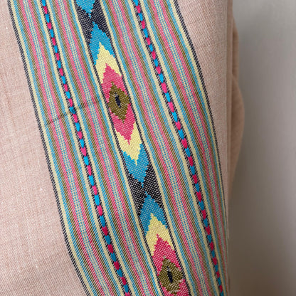 Handwoven Angora and Wool Blend Shawl (Beige)