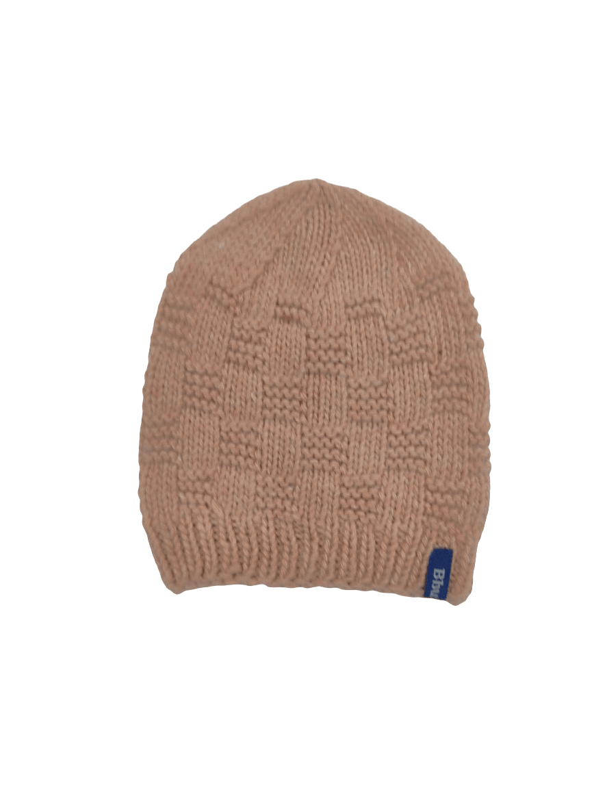 Kids Angora and Merino Wool Beige Beanie - Bhuttico Shawls