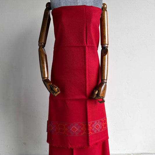 Bhuttico Women’s Merino Woolen Suit (without stole) – Red