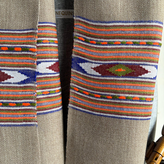 Handwoven Unisex Polywool Muffler (Taupe grey)