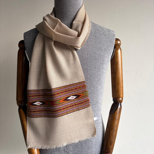 Unisex Pure Merino Wool Muffler (Beige)