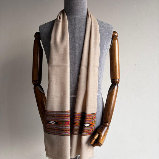 Unisex Pure Merino Wool Muffler (Beige)