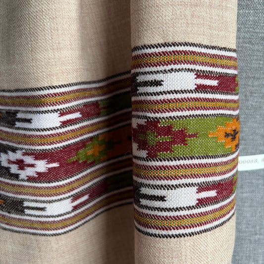 Handwoven Unisex Polywool Muffler (Beige)