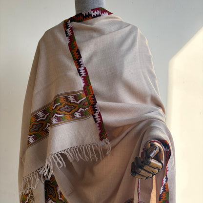 Handloom Pure Merino Wool Shawl (beige)