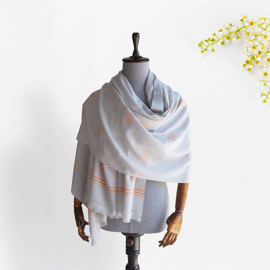 Women Merino Wool Shawl- Grey