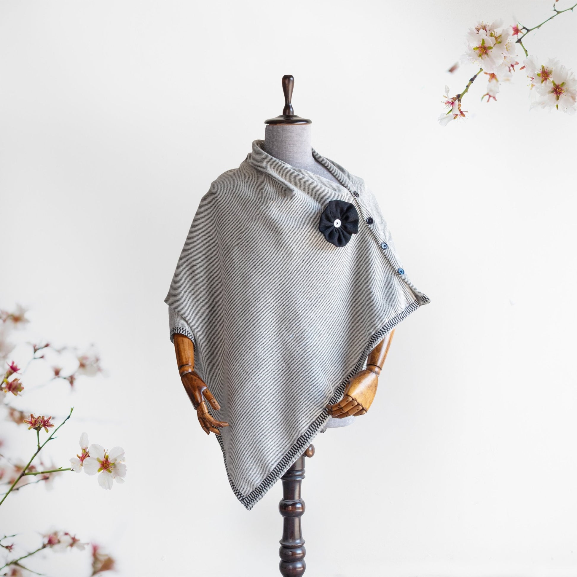 Snow - White Woolen Cape for Women - Bhuttico Shawls