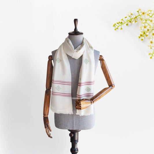 Women Merino Wool Stole- Cream