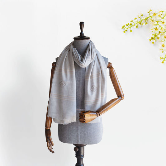 Women Merino Wool Stole- Grey