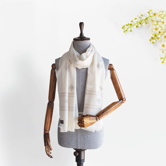 Women Merino Wool Stole- White