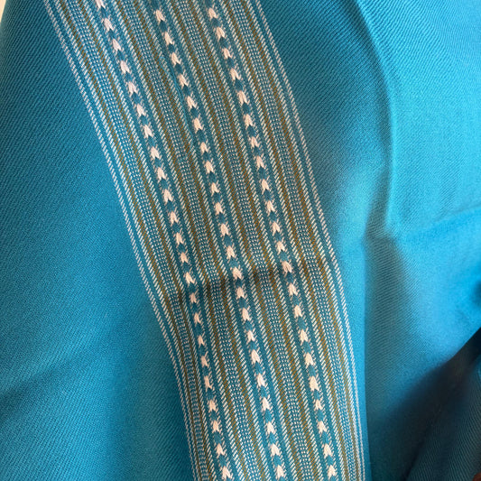 Hand Woven Pure Merino Wool Kullu Stole- Teal