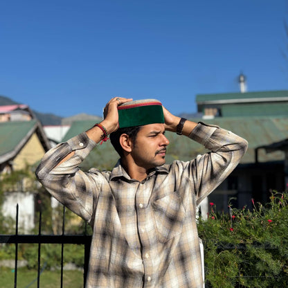 Green himachali cap (pahadi topi)