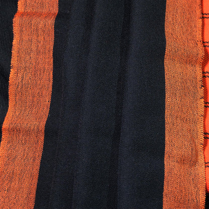 Handwoven Polywool Suit with Stole- Orange
