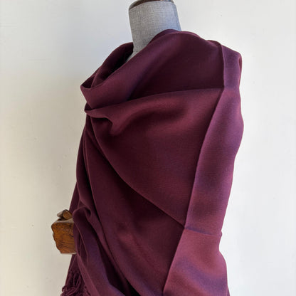 Handwoven Merino Wool Shawl (Plum)